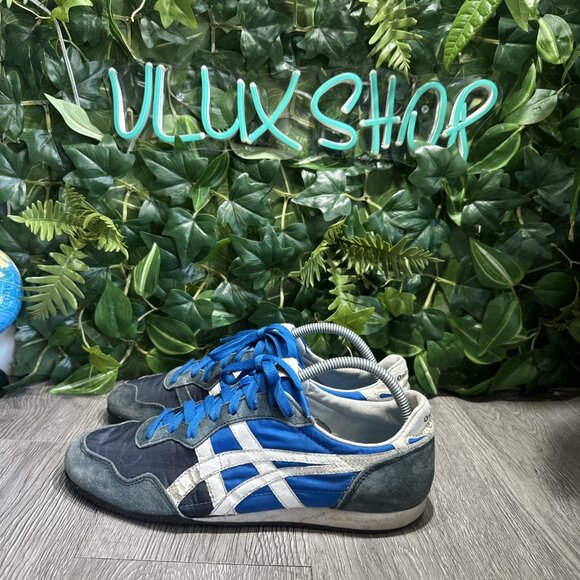 Asics Onitsuka Tiger D109L White Blue Suede Athletic Sneakers Men Size 9 main image 4